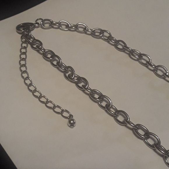 Beaded Silver Leaf Pendant Statement Necklace - Picture 8 of 10